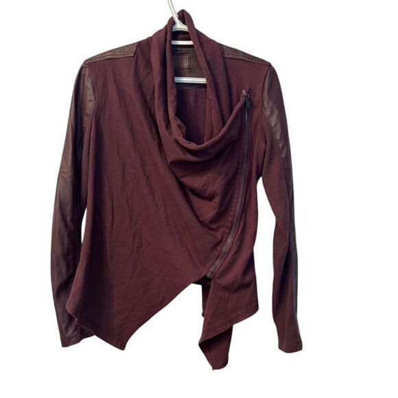 BLANKNYC Jackets & Blazers - BLANKNYC Women's Burgundy Faux Leather Jacket Size S Asymmetrical Front
